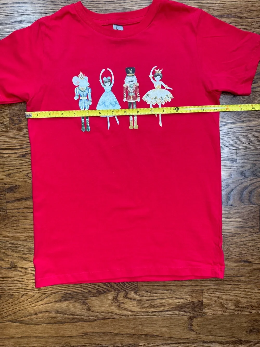 Nutcracker Girls Sugar Plum Mouse King Ballerina Christmas Graphic Tee 10-12